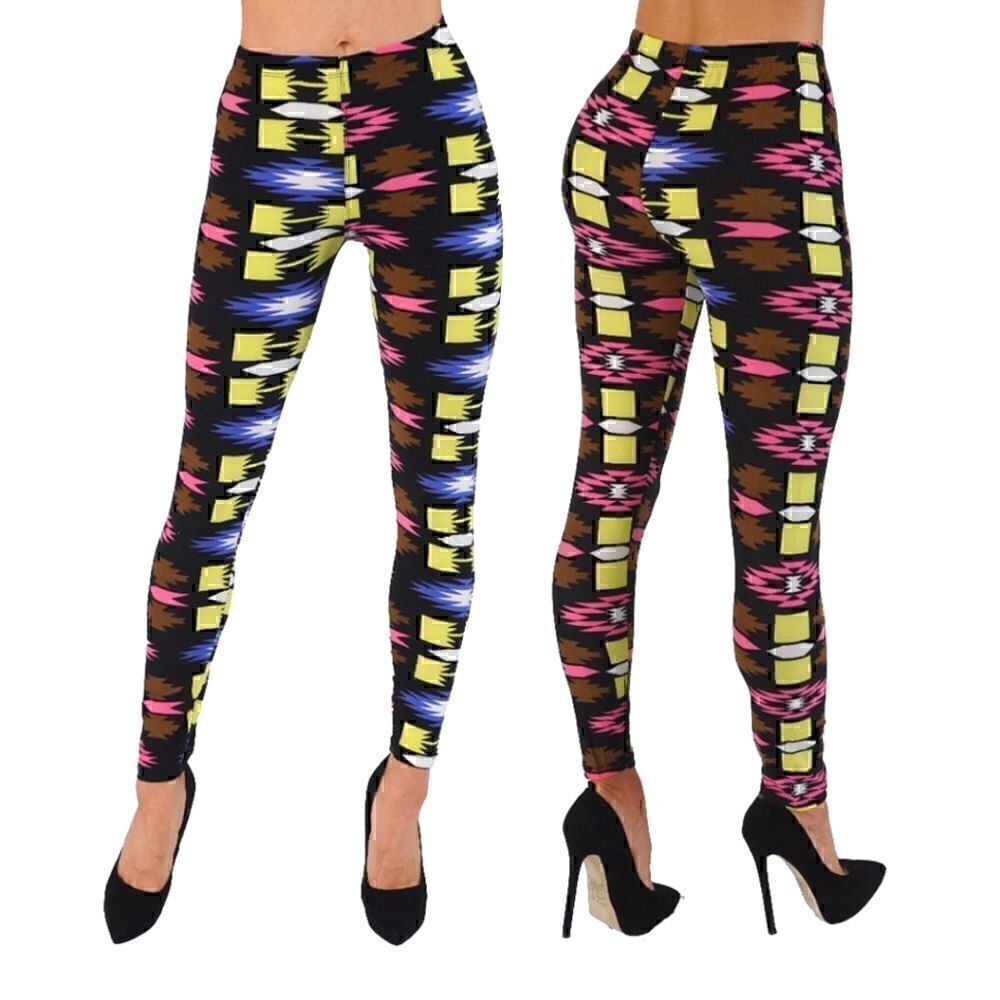 🔟ALWAYS" Women's "Electric Splash" Leggings multi bold colors SEE DESC FOR SIZE